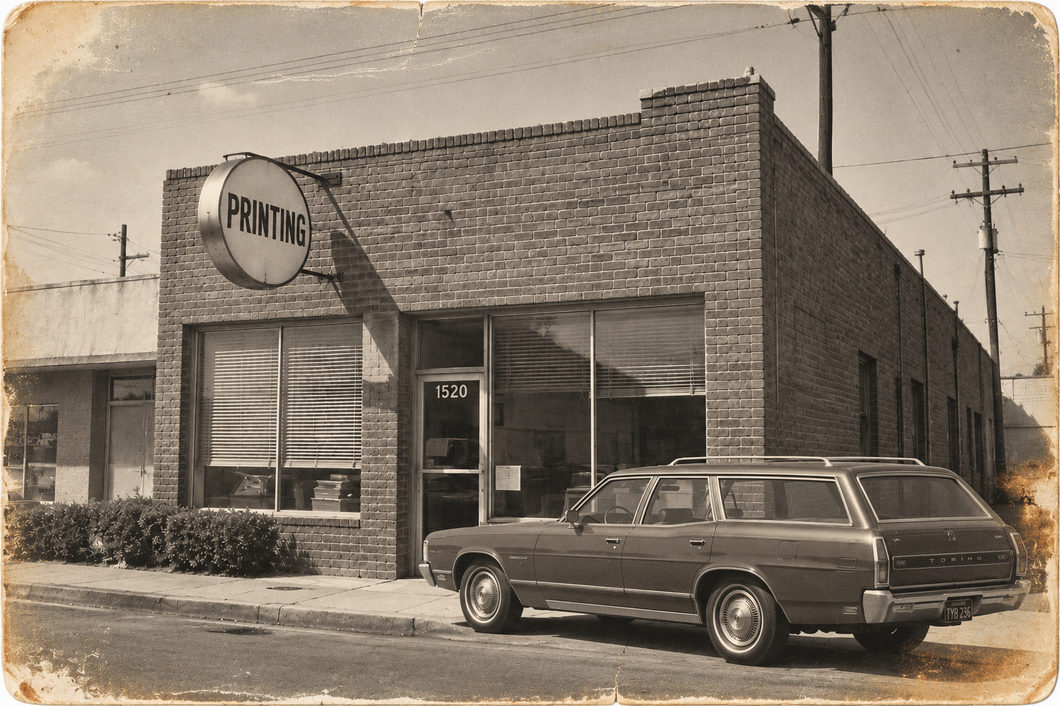 Historic original J&W Printing shop in Gardena